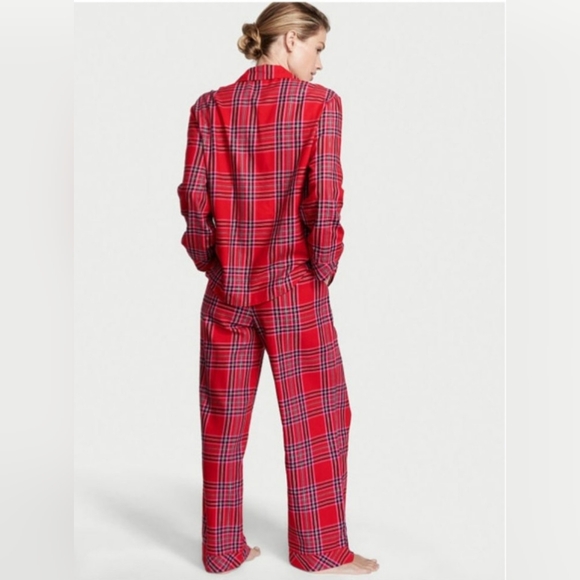 Victoria's Secret Pajama Set Red Plaid Top & Bottom Pants Long Sleeve - Picture 12 of 14